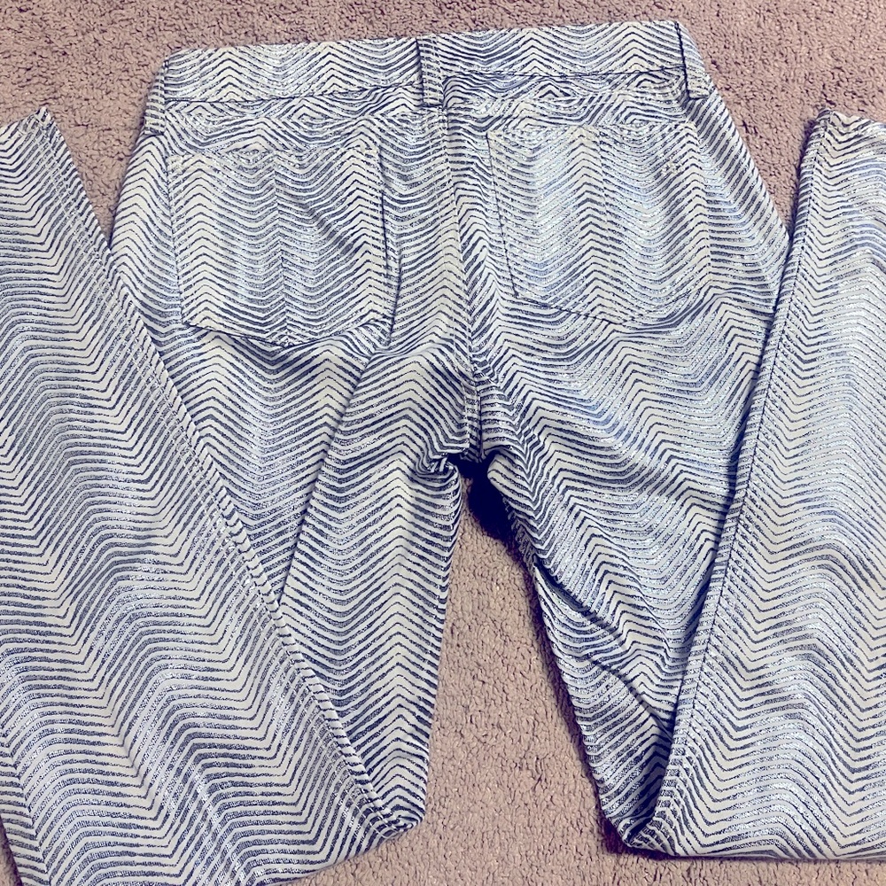 Women’s Rag & Bone 26” silver sparkle striped leggings jeans